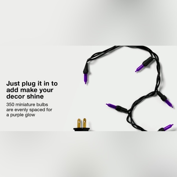 NWT 350 count incandescent mini string lights purple Halloween Christmas - Picture 5 of 9